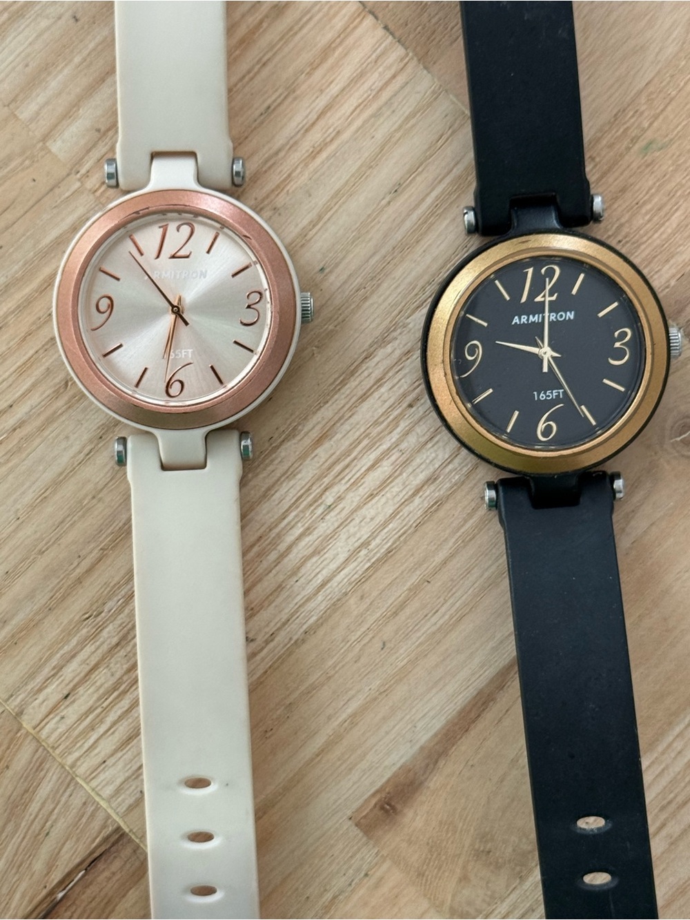 Armitron Ladies Watch Set Black and Cream Watches 165F Water Resistance Sporty